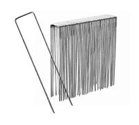 50 Piquets de Fixation en Acier Galvanisé 170 mm x 35 mm, Ø 3mm - Agrafes de jardin, Sardines ancrage pour fixer tuyau, bâche, filet, toile jardin..