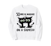 50 Ans De Mariage Noces D’Or Humour Couple Chats Sweatshirt