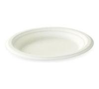50 assiettes rondes canne à sucre 18cm blanc - aluplast afc 180 Blanc G