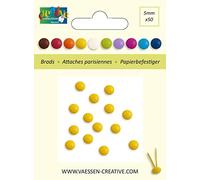 50 attaches parisiennes 5mm Jaune