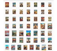 50 Autocollants De La Série De Voyages Européens, 50 Autocollants des Monuments du Monde, Décoration De Compte À Main Bricolage, Adapté Aux Cahiers, Albums Photo, Valises.