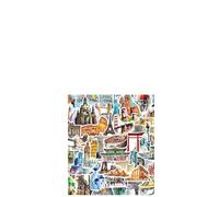 50 Autocollants de Monuments du monde Sites Touristiques scrapbooking,coller sur cahier,lettres,portable,bouteille d'eau stickers DIY autocollant reajustable,sticker imperméable
