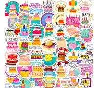 50 autocollants gâteau d'anniversaire autocollants gribouillis souhaits d'anniversaire, autocollants pour enfants, autocollants joyeux anniversaire, autocollants gribouillis pour enfants diy notebook