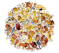 50 autocollants Le Roi Lion, autocollants de dessin animé Le Roi Lion pour enfants et adolescents, décalcomanies mignonnes étanches en vinyle pour fêtes, pour ordinateur portable, bouteille d’eau