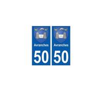 50 Avranches blason autocollant plaque stickers ville - Angles : droits