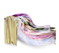 50 Baguette Ruban Mariages en Dentelle Baguettes Raffinées Résistantes Avec Serpentin Mariage Fluides Clochettes Tintantes Idéales Baguette Ruban Mariage Comme Mariages Anniversaires Décorations