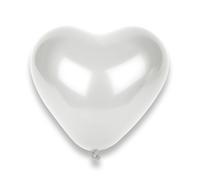 50 Ballons Coeurs Blancs 32 Cm Taille Unique Blanc
