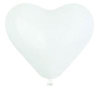 50 ballons latex coeur blanc bio 25cm - gemar 560107 Blanc G