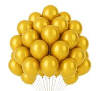 50 Ballons Or Metallisés 12 Pouces 30 Cm Latex Naturel Biodégradables Écologiques Gonflables Air Hélium Eau Pour Baby Shower Baptême Anniversaire Mariage Arc Dorés Metalliques