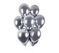 50 Ballons Shiny - 33 Cm - Argent