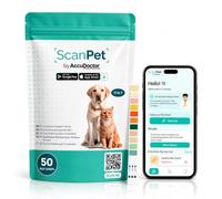 (50 Bandelettes) SCANPET Kit test urinaire chat et chiens + APP 11 Parametres Test pH urine chie Bandelette test urinaire chat - Lecture facile avec application mobile - Test glucose urine chat et chi