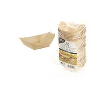 50 BARQUETTES AMUSE-BOUCHES BOIS 8.5X5.5CM NATUREL Beige, Ivoire, Crème, Écru, Naturel, Taupe