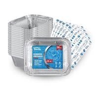 50 Barquettes en Aluminium avec Couvercle Alimentaire Jetables de 430 ml - Emballage alimentaire, le transport d'aliments