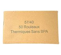 50 bobine papier thermique terminal carte bancaire 57 x 40 x 12 papier thermique pour CB 57 x 40 x 12 mm - rouleaux thermiques machine carte bleue TPE