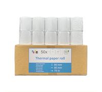 50 Bobines Thermique 80 x 80 x 12 mm - Sans Bisphénol A - rouleau thermique de caisse pour imprimante thermique papier ticket de caisse