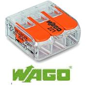 50 Bornes de connexions automatique 3 entrées Fil Souple Rigide Wago réf 221-413