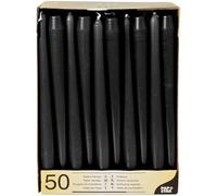 50 Bougies Chandelles, Ø 2,2 Cm, Longueur 25 Cm, Noir