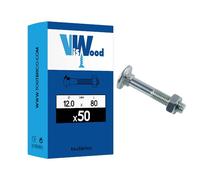 50 boulons TRCC 12 x 80mm zingué - Viswood