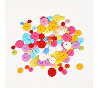 50 boutons en résine premium - tailles assorties de 7,5 mm à 25 mm, boutons en plastique bicolores pour artisanat DIY, couture, chemises, costumes - blanc, rouge, noir, beige - pour artisans et amateu
