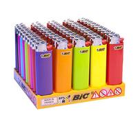 50 Briquets Bic Slim À Pierre Couleurs
