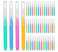 50 Brossette Interdentaire Cure-Dent à Tête de Soie Dentaire Brosse Interdentaire à Fil Dentaire d’Hygiène Bucco-Dentaire Outil de Nettoyage de Dents (Rouge, Violet, Jaune, Gris, Blanc)