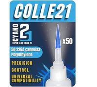 50 Canules de Précision poliéthilène diamétre 22GA pour colle Super Glue Cyanoacrylate Colle21 | Canules Universelle pour bricolage et modélisme