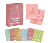 50 cartes d'affirmation de grossesse - Deck de réassurance de naissance double face pour les futures mamans | Mantras d'hypnonaissance positifs de style bohème | Cadeau pour la douche et encouragement