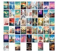 50 Cartes De Rue De Dessins Animés, Cartes Postales Sur Le Thème Du Paysage, Décorations Murales, Cartes-Cadeaux.