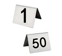 50 cartes numériques de table en acier inoxydable, 1-50, cartes numériques double face de style tente, adaptées aux réceptions, aux restaurants, aux fêtes et aux cafés(1-25)