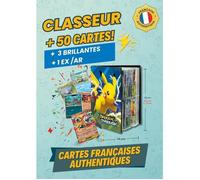50 CARTES POKEMON + 1 CLASSEUR Pikachu Impulsion Turbo 240 EMPLACEMENTS + 3 CARTES BRILLANTES + 1 EX/V/AR