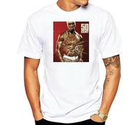 50 Cent Get Rich Or Die Tryin 80s Mens Crew Neck Big Tall Tee Shirts Manches Courtes(X-Large)