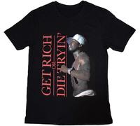 50 Cent - "Get Rich" T-shirt Homme/Femme Unie RO11259 (M) (Noir)