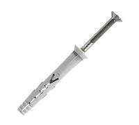 50 chevilles clou acier multi-matériaux à frapper, tête fraisée, nylon - 8 x 45 mm