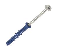 50 chevilles longues universelles avec collerette et vis tête hexagonale Rawlplug FFI 10 x 80mm