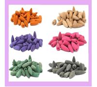 50 Cônes d'Encens Percés BackFlow pour Brûleur à Reflux Fontaine à Encens Parfums Mélangés