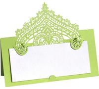50 Counts Laser Cut Cartes de Table, 9cm Cartes de Table Pour Mariage Greenery Seating Cartes de Table Tente Blanche, Cartes nominatives pliantes(vert)