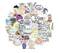 50-Creative English Cartoon Texte Inspirant Exquis Graffiti Stickers-Sun English 50