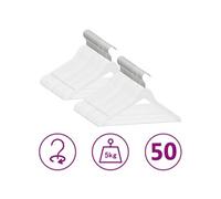 50x Bois Dur Cintres Antidérapants Rangement Organisateur de Vêtements vidaXL