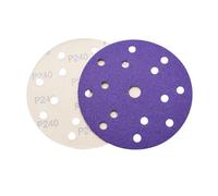 50 disques de ponçage en céramique de 15 cm (6 pouces), 15 trous, avec support auto-agrippant, pou