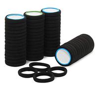 50 élastiques à cheveux noirs en coton de haute qualité, faits pour un usage quotidien. Les chouchous élastiques sans métal sont idéals comme accessoires de cheveux pour les femmes et les filles