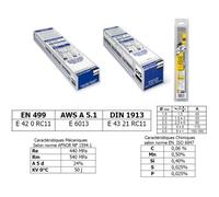 GYS Électrodes rutiles E6013 Ø 2,0 mm – Blister 50 – MMA/Arc, toutes positions, amorçage 40V