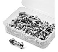 (50 Ensemble) M5 x 16mm 304 acier inoxydable Bouton vis à tête hexagonale et écrous