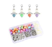 50 ensembles de pendentifs ange gardien à fabriquer soi-même, charme ange à fabriquer soi-même mini anges, cadeaux, pendentif ange gardien, porte-clés ange gardien, charmes pendentifs perles ange, kit