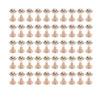 50 ensembles de rivets et goujons hexagonaux en alliage de zinc de 8 mm avec vis fendues, ensemble de rivets métalliques pour l’artisanat du cuir, la décoration de vêtements et les (Or clair)