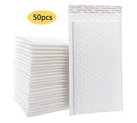 50 Enveloppe Bulle Matelassée Pochette Bulle Petite 18x25 cm Enveloppes Bulles pour Emballage Expédition Auto-Scellant,Blanc