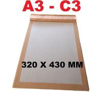 50 enveloppe DOS CARTON RIGIDE A3 C3 320 X 430 mm pochette MARRON avec poche rigide pour envoi enveloppe sans plier enveloppe
