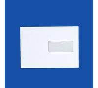 50 enveloppes courrier A5 avec fenêtre - C5 papier velin blanc 90g format 162 x 229 mm une enveloppe blanche avec fermeture bande adhésive autocollante siliconnée