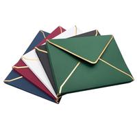 50 enveloppes d'invitation, 18,5 x 13,5 cm, avec bordure en feuille d'or, 5 couleurs, format 5x7 enveloppes de luxe pour invitations, mariages, remises de diplômes, soirées