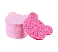 50 éponges compressées pour le visage - Soin beauté - Démaquillage doux et pratique - Nettoyage et purification- Forme D'ours