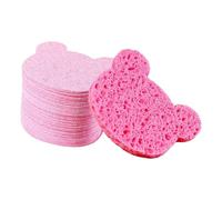 Ｚｉａｌｏｆｉ 50 éponges Nettoyantes Compressées pour Le Visage, Pratiques pour Les Femmes et Les Filles, Indispensables pour Les Soins de La Peau En, élimin, Forme D'ours